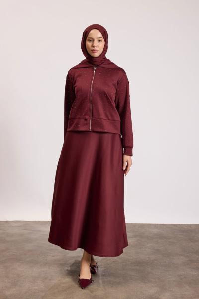 Scuba Taşlı Takım Bordo