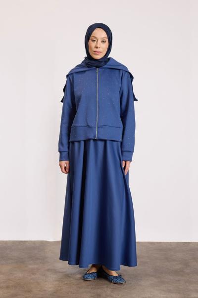 Scuba Taşlı Takım İndigo