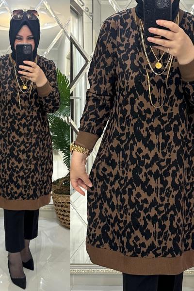 Dilek tunik fitilli bürümcük kumaş karamel Karamel