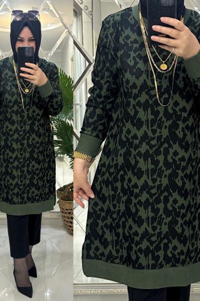 Dilek tunik fitilli bürümcük kumaş haki Haki