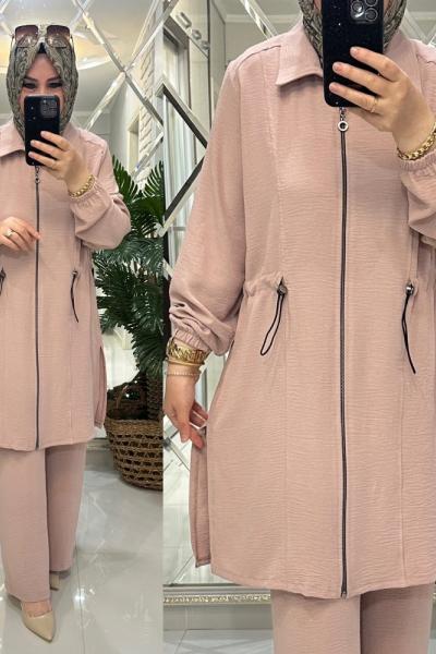 Elif takım ayrobin kumaş bej Bej