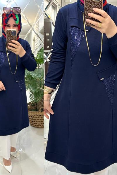 Firaz tunik oyşo penye kumaş laci Lacivert