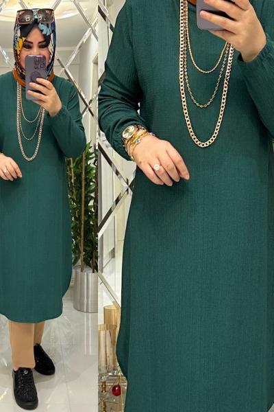 Manolya bürümcük tunik petrol Petrol Yeşili