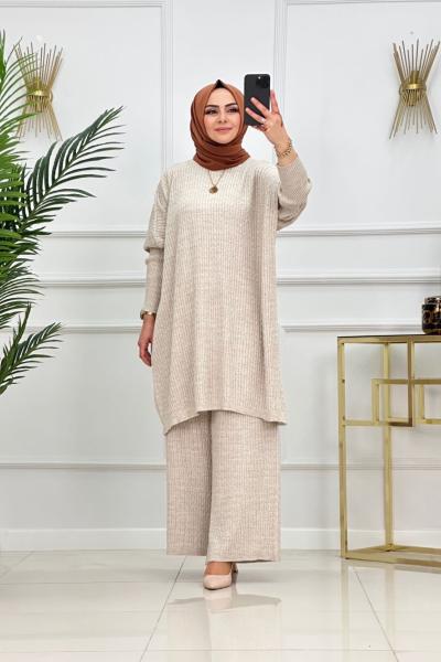 BATTAL TRİKO TAKIM-BEJ